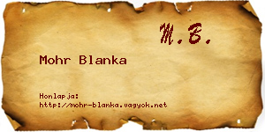 Mohr Blanka névjegykártya
